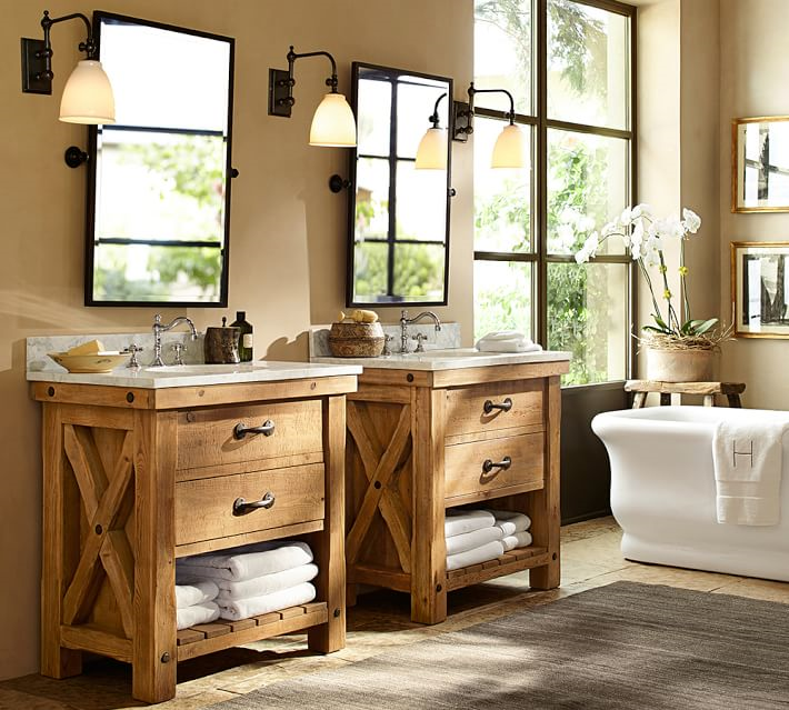 Раковина Farmhouse Sink. Деревянная тумба под раковину. Мебель для ванной. Деревянная мебель для ванной комнаты. Раковина из дерева в ванную