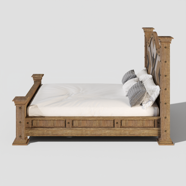 Двуспальная кровать из амбарного дуба №2